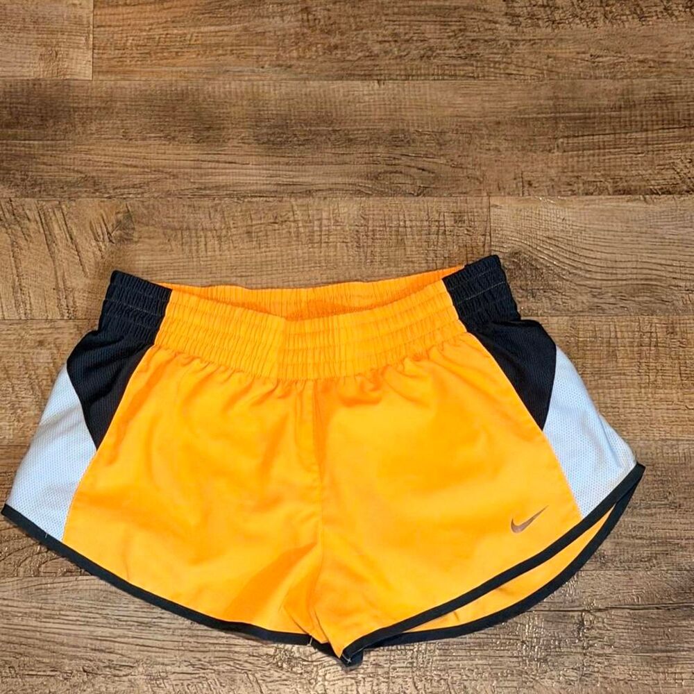 Nike Women's Orange and Yellow Shorts